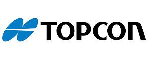 Topcon logo on yellow background.
